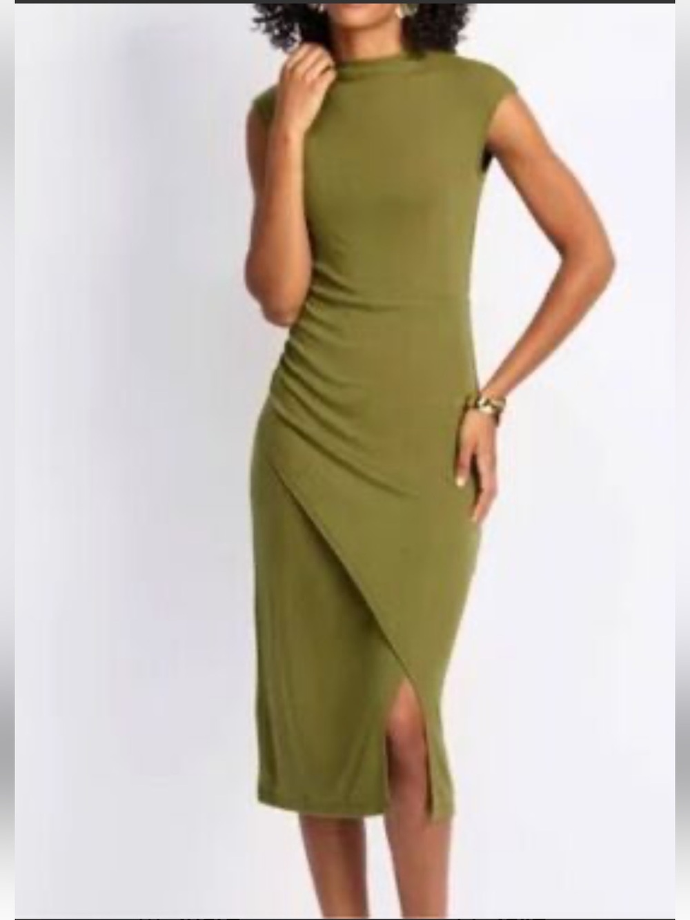 The Commons figure flattering Olive green dress